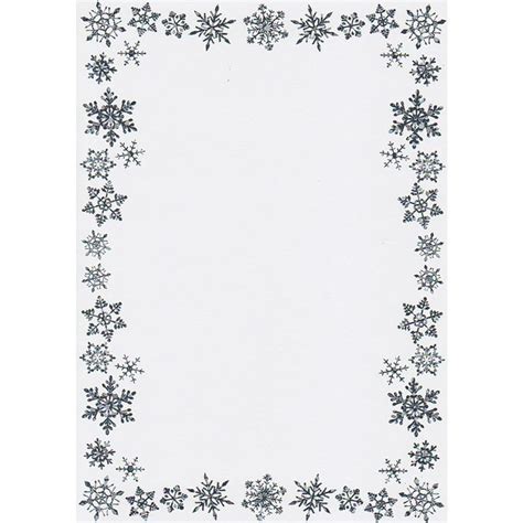 Snowflake+Border+Writing+Paper | Snowflake template, Christmas border ...