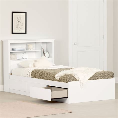 South Shore Gramercy Twin Storage Bed And Bookcase Headboard Set & Reviews | Wayfair