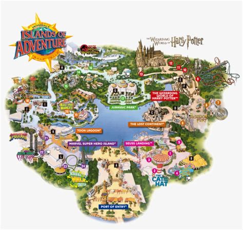 Map Universal Studios Orlando Map, Universal Studio - Islands Of Adventure Map 2017 PNG Image ...