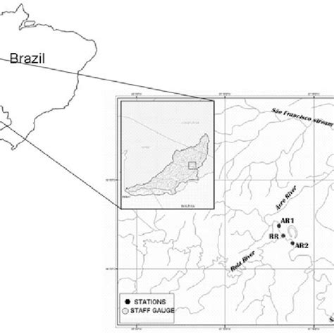 Map of the study area, located in the city of Rio Branco. AR1, AR2 and... | Download Scientific ...