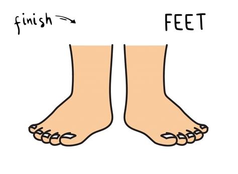 How To Draw a Pair of Cartoon Style Feet for Kids - Rainbow Printables