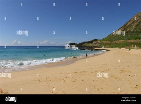 Sandy Beach Oahu Hawaii Stock Photo - Alamy