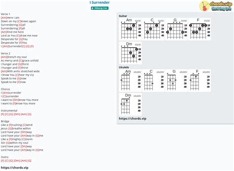 Chord: I Surrender - tab, song lyric, sheet, guitar, ukulele | chords.vip