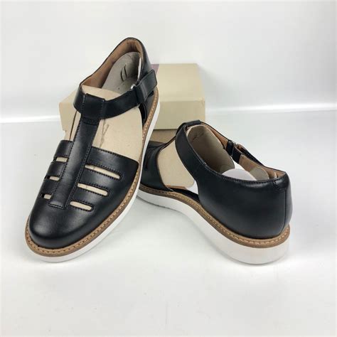 Clarks Glick Delta 8.5 M Womens Black Leather Fisherman Sandals Shoes 26114388 | Clothing, Shoes ...