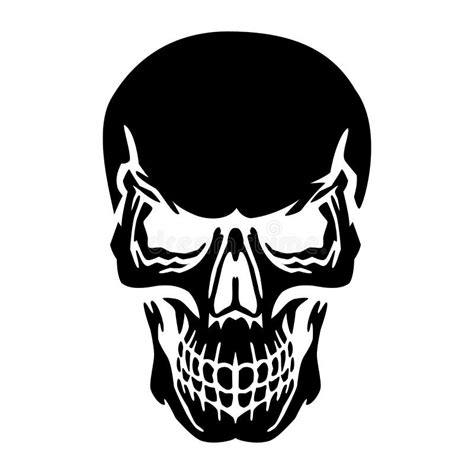 Black Skull Silhouette, on White Background, Stock Vector ...