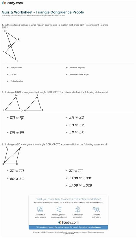 Geometry Writing Proofs Worksheets