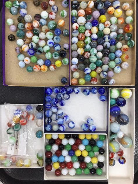 Lot - Assorted Vintage Glass Marbles