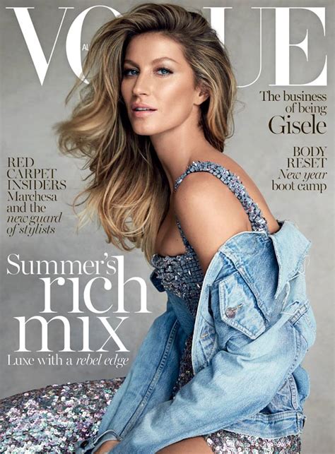 Gisele Bundchen Wears Denim & Couture on Vogue Australia January 2015 ...