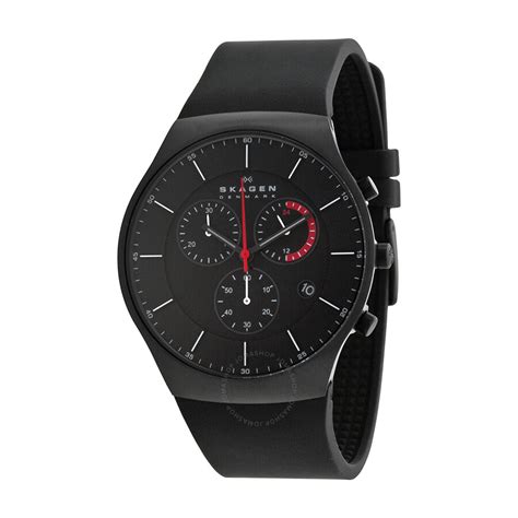 Skagen Balder Black Dial Chronograph Silicone Men's Watch SKW6075 - Balder - Skagen - Watches ...