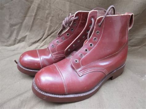 WWII BRITISH / US Army Allied Officer's Brown Leather Field Boots, Size ...