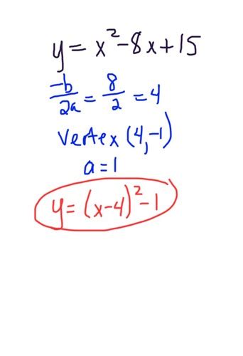 Convert Quadratic Equation To Vertex Form - Tessshebaylo