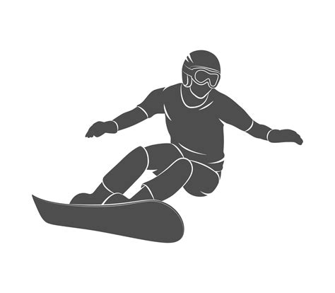 Silhouette snowboarder on a white background. Vector illustration ...