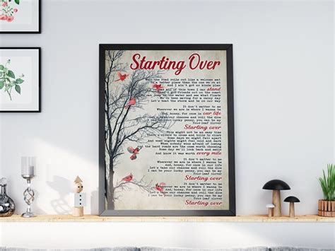 Chris Stapleton Starting Over Lyrics Vintage Poster Starting - Etsy