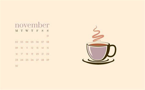 Desktop Wallpaper aesthetic girly MacBook HD Coffee November Calender ...