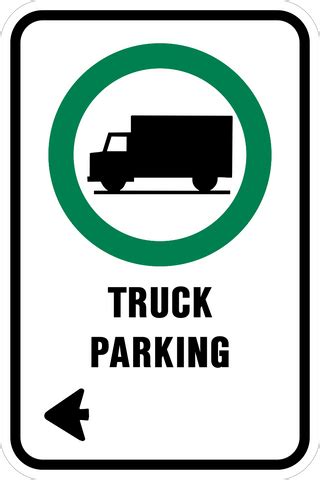 Truck Parking Left | Western Safety Sign