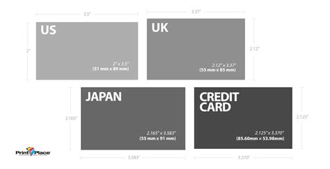 Standard Business Card Sizes Around the World | PrintPlace.com