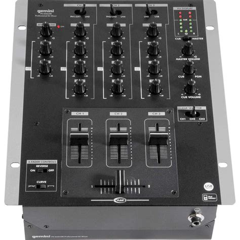 Gemini PS-626USB Pro 3-Channel Stereo Mixer with USB PS-626USB