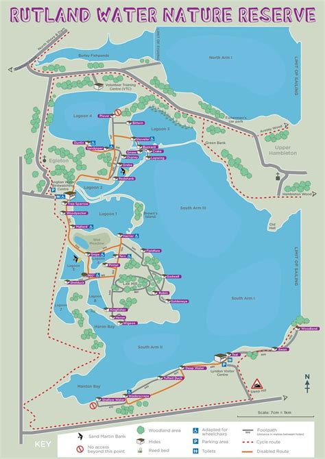 Rutland water, Nature reserve, Map