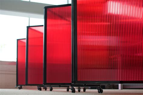 Shiny & Red—Polycarbonate panels on our room dividers will let the let in and brighten up any ...