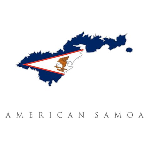 Vector illustration of American Samoa flag map. American Samoa Outline Map With Flag. USA with ...