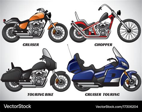 Types of motorcycle part 3 Royalty Free Vector Image