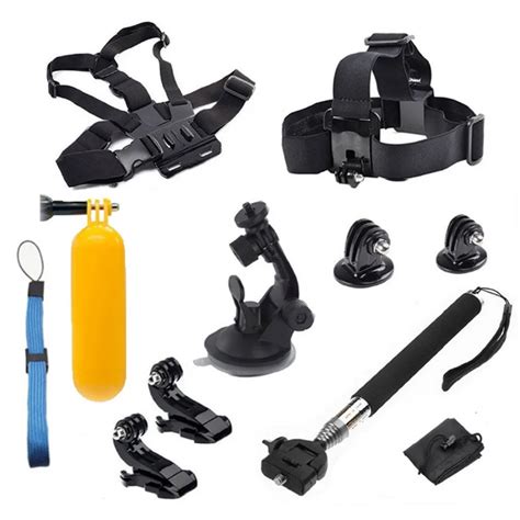 8 in 1 Accessories Kit for Gopro Hero4 Hero HD 4 3+ 3 2 1 Camera Head Belt Strap Mount+ Chest ...