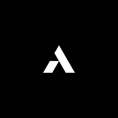 "A" minimal logo design, A logotype, A letter A monogram black and white minimal geometric logo ...