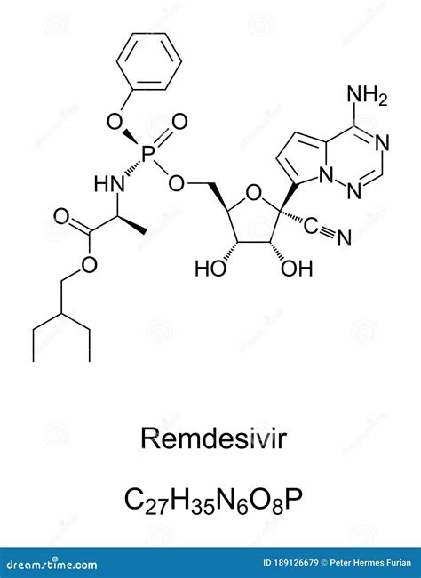 Remdesivir, Chemical Structure, Skeletal and Structural Formula Stock Vector - Illustration of ...