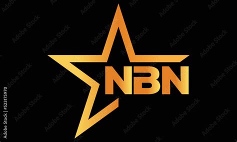 NBN golden luxury star icon three letter logo design vector template ...