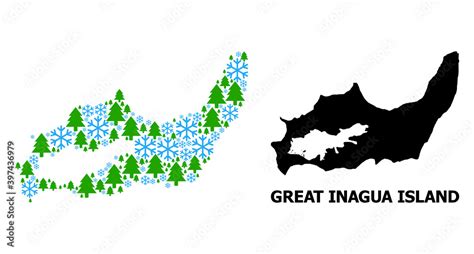 Vector mosaic map of Great Inagua Island created for New Year ...