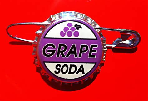 Replica Ellie Badge Grape Soda Bottle cap Pin. Up by MyHoard