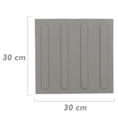 Tactile paving floor tile for blind people 30x30cm with advance lines gray 10-pack - Cablematic