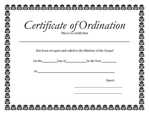 Printable Pastor Ordination Certificate Template - Free Printable Certificate