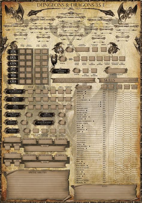 Dungeons And Dragons Printable Sheets