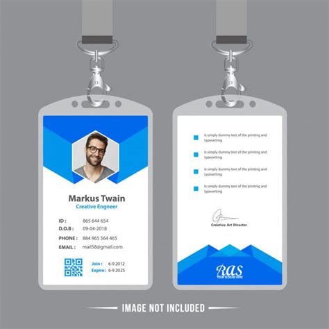 Premium Vector | Blue Employee ID Card Design Template | Employee id ...