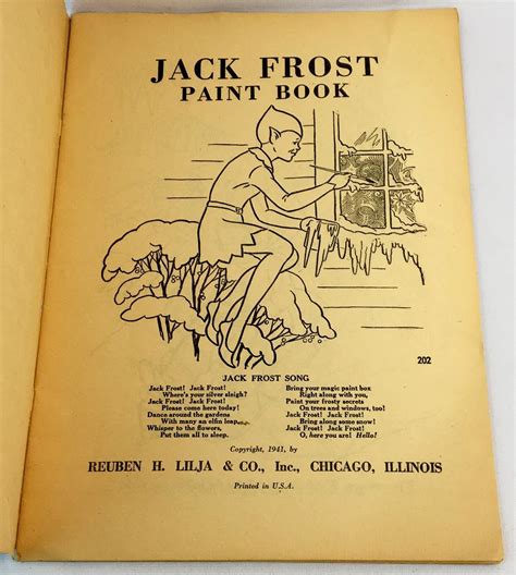 Lot - Vintage 1941 Jack Frost Paint Book