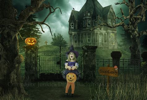 Haunted House Halloween Digital Backdrop for Photographers, Halloween ...