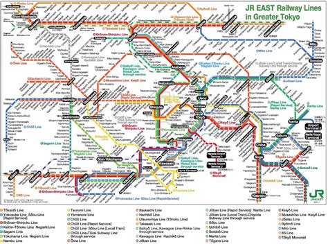 JR rail map Tokyo - JR rail Tokyo map (Kantō - Japan)