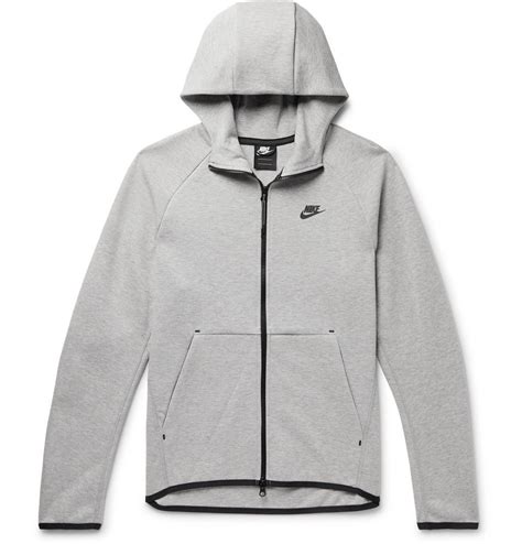 Nike - Sportswear Mélange Cotton-Blend Tech Fleece Zip-Up Hoodie - Light gray Nike