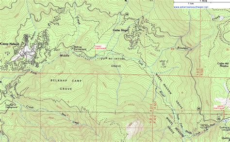 Topographic Map of the Camp Nelson Trail, Giant Sequoia National ...