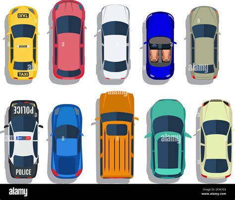 Cars top view vector Stock Vector Image & Art - Alamy