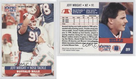 1991 Pro Set #89 Jeff Wright Buffalo Bills Football Card | eBay