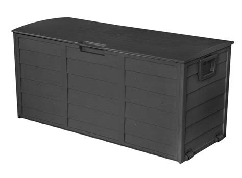 All Black Outdoor Storage Box - 290L Large Capacity - Waterproof & Lockable - Outdoor Storage Boxes
