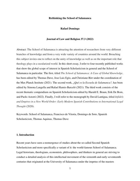 (PDF) Rethinking the School of Salamanca