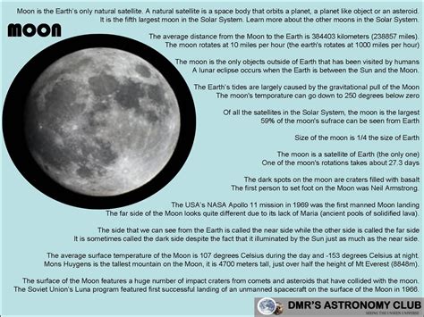 DMR'S ASTRONOMY CLUB: Solar System: Facts about Moon