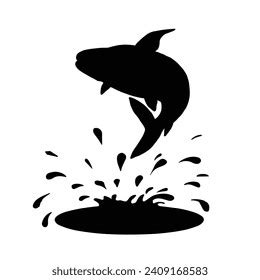 Jumping Fish Silhouette Collection Black Fish Stock Vector (Royalty Free) 2409168583 | Shutterstock