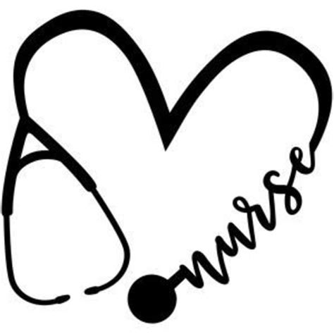 Nurse Heart Stethoscope Decal | Etsy