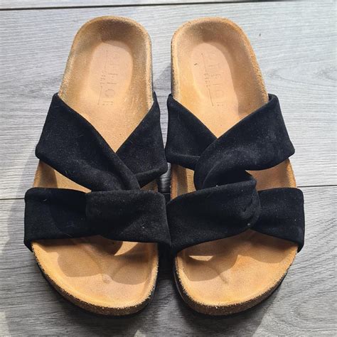 Office shoes UK5 sandals Black sued twist... - Depop