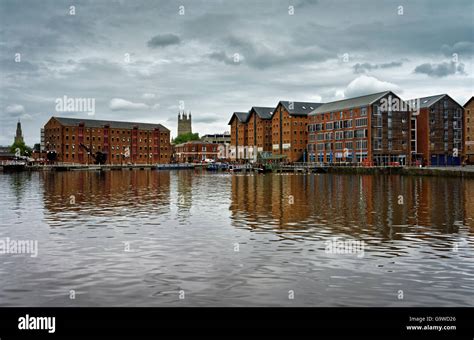 UK,Gloucestershire,Gloucester Docks & Cathedral Stock Photo - Alamy