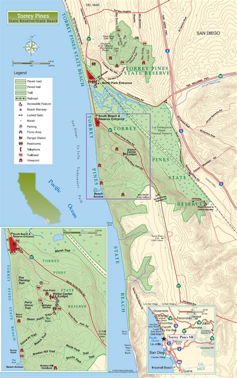 Torrey Pines State Beach and Reserve Map - La Jolla California • mappery